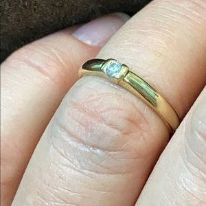 14k yellow gold solitaire diamond ring diamond ❤️